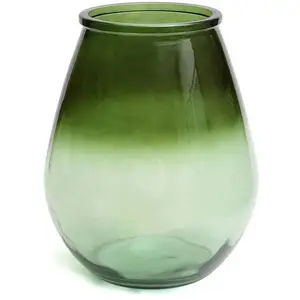 Bazar Bizar Vase en verre recyclé vert H35 pas cher
