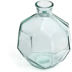 Bazar Bizar Vase origami rond en verre recyclé H16