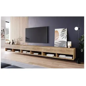 PIASKI Meuble tv 300 cm lowboard a, meuble télévision, sans éclairage led, coloris marron pas cher
