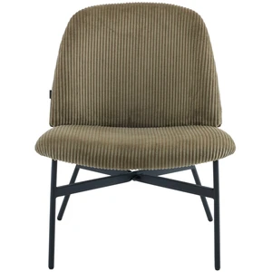 HOMIFAB Fauteuil en velours côtelé vert kaki - Petra TU pas cher