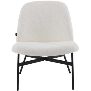 HOMIFAB Fauteuil en tissu bouclé beige - Petra TU pas cher