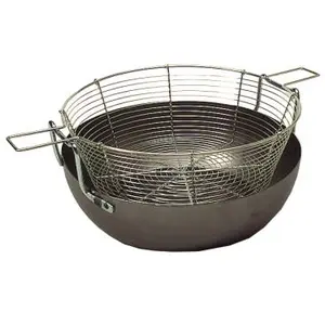 La Brunoise Bassine professionnelle à friture bombée/ friteuse compléte - Contenance 17,3 L pas cher