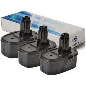 Lot de 3 batteries pour DEWALT DW059 clé à chocs 3000mAh 18V - Visiodi...