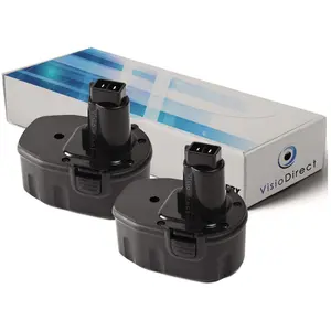 VISIODIRECT Lot de 2 batteries type DE9071 pour DEWALT 3300mAh 12V