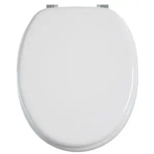 Comparateur de prix : PEGANE Abattant WC en bois et zinc coloris blanc - L 37 x P 43 cm