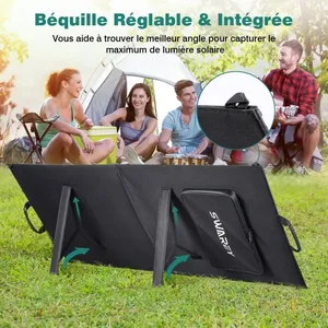 SWAREY Panneau Solaire Chargeur Solaires 100W 18V Monocristallin Porta...Vendu parcdiscount
