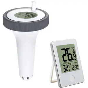 Thermomètre Piscine Sans Fil Flottant, Thermomètre De Piscine Connecté Numérique Avec Récepteur Radio Lcd, Portée Jusqu'à 60 M, Pour Exterieur/interieur, Aquarium, Spa, ÉtangVendu parmanomano