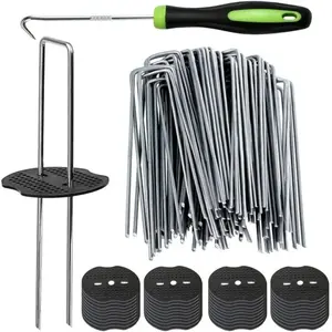 XISRENS 50 Piquets Pour Membrane Anti-mauvaises Herbes + 50 Rondelles ... pas cher