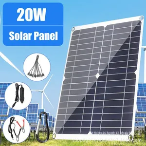 Kit Panneau Solaire Monocristallin 18V 25W avec Chargeur USB tanche et...Vendu parcdiscount