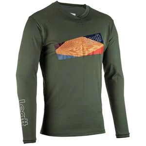 Maillot VTT manches longues Leatt Enduro 4.0 Pine vert - S pas cher