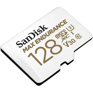 SanDisk MAX ENDURANCE Video Monitoring for Dashcams & Home Monitoring 128 GB microSDXC Memory Card + SD Adaptor 60,000 Hours Endurance pas cher