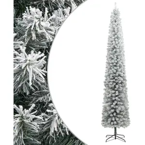 LIIYIELA Sapin De Noël Mince Avec Support Et Flocon De Neige 270 Cm Pvc pas cher