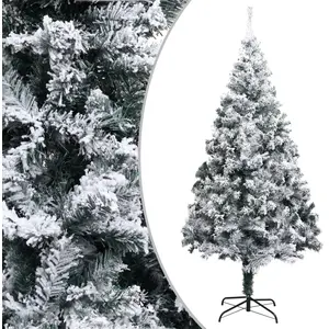 LIIYIELA Sapin De Noël Artificiel Avec Neige Floquée Vert 240 Cm Pvc pas cher