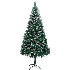 LIIYIELA Sapin De Noël Avec Pommes De Pin Et Neige Blanche 210 Cm pas cher