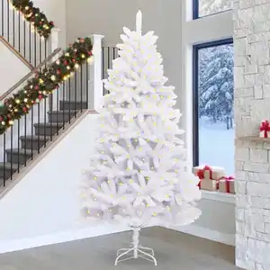 LIIYIELA Sapin De Noël Artificiel Avec 300 Led Blanc 300 Cm Pvc Et Métal pas cher