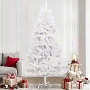 LIIYIELA Sapin De Noël Artificiel Avec 300 Led Blanc 240 Cm Pvc Et Métal pas cher