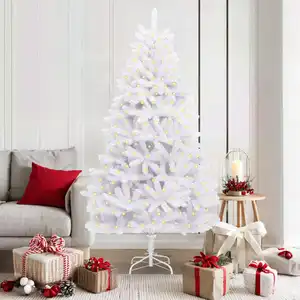 LIIYIELA Sapin De Noël Artificiel Avec 300 Led Blanc 180 Cm Pvc Et Métal pas cher