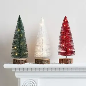OEM Mini décoration de sapin de Noël, 12 cm, à LED, fonctionnant sur piles pas cher