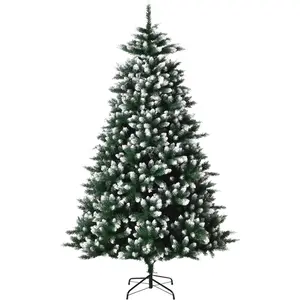 Arbre de Noël artificiel - PVC et métal - Hauteur 2 m - Sans éclairage - Support métallique stable - Vert