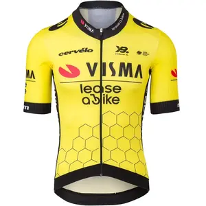 YellowB Maillot Visma Lease a Bike Premium Aero 2025 manches courtes jaune - XXL pas cher