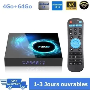 TV Box Android 10 T95 Smart TV BOX Wifi BT 4G+64Go H616 6K Netflix Goo...Vendu parcdiscount