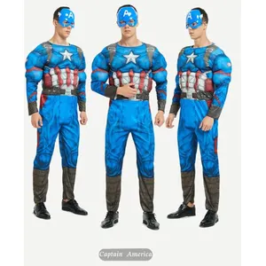 Comparateur de prix : Déguisement de muscle Spiderman Avengers adulte Captain America (165.....