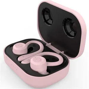 Écouteurs câblés QW21 rose dans l oreille bouton pour courir sport con... pas cher