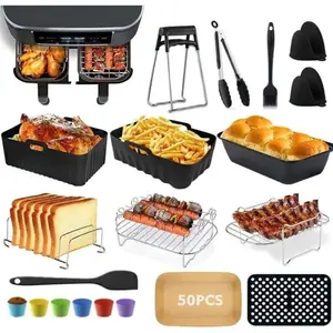 FOCTRO Accessoires Pour Friteuse À Air Chaud, Accessoires Airfryer Pour Friteuse À Air Chaud Ninja Foodi Max Dual Zone Af300eu Af400eu Af500eu 7,6 L-9,5 L, Moule En Silicone Pour Ninja Airfryer pas cher