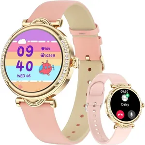 Montre Connectée Femme Ronde avec Appel Bluetooth,Montre Intelligente ...