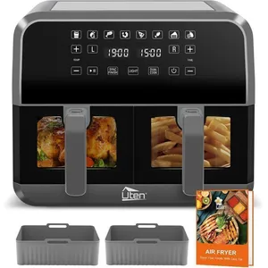 Uten Friteuse Sans Huile 2 Cuves De 4L,Air Fryer 1700 W avec Fenêtre T... pas cher