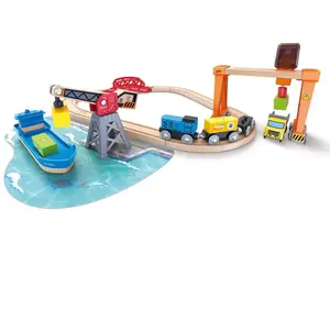 Hape Circuit de train cargo et grue pas cher
