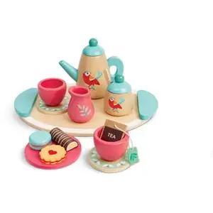 Hape - Service à thé en bois pastel pour enfants pas cher