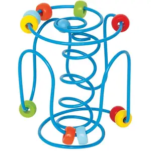 Boulier zig-zag sans fin - HAPE - E1800AE - 11 perles - Parcours de motricité - Bleu pas cher