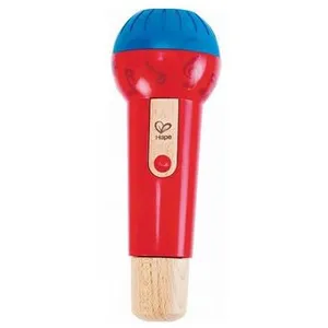 Comparateur de prix : Microphone à résonnance en bois Hape Rouge et Bleu