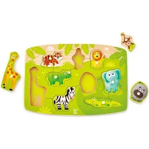 Hape casse-tête en bois Jungle Peg junior vert 10 pièces pas cher