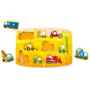 Puzzle en bois chantier de construction - HAPE - 10 pièces - Jouet éducatif pas cher