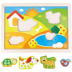 HAPE PUZZLE PUPPY ET SES AMIS 3 EN 1 pas cher