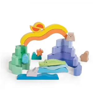 Hape Blocs à empiler Nature et Animaux pas cher