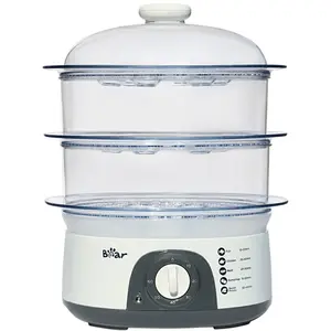 Bear Cuiseur à vapeur électrique multifonction 3 niveaux, 650 W-775 W,... pas cher