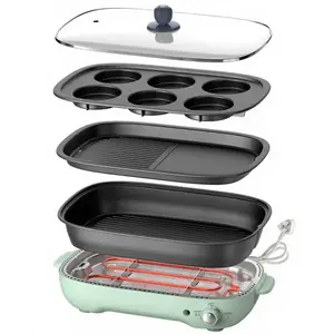 Bear Appareil de cuisson multifonction 1200-1400 W avec plaque amovibl... pas cher
