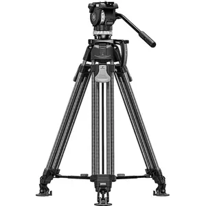 Leofoto Videostativ LVF-163C mit FH-10 Fluidkopf (Carbone, Métal), Tré...