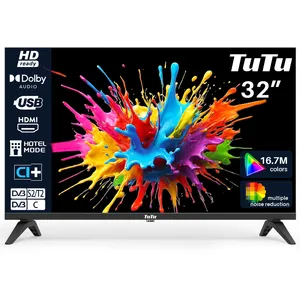TuTu TV 32 Pouces (80 cm) sans Bord LED HD Ready Téléviseurs avec Trip...