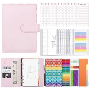 Classeur Budget Francais PU Cuir, Enveloppe Budget, 6 Trous Budget Pla... pas cher