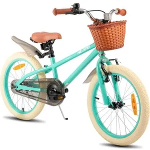 Comparateur de prix : HILAND Bicyclette pour enfants - Roues de 18 pouces - 5-7 ans - Roues assistées - Panier - Bicyclette pour filles - Vert