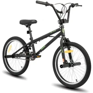Hiland 20" Kids BMX Freestyle Bike avec 2 repose-pieds en acier et roue libre, rotation à 360 degrés-NoirVendu parcdiscount