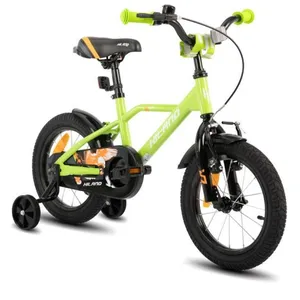 HILAND Vélo d'enfant - Roues 14" - 3-5 ans - Roues auxiliaires - Garde-boue - Vélos pour garçons et filles - Vert pas cher