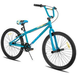 Hiland 26" Kids BMX Freestyle Bike avec 2 repose-pieds en acier et roue libre, rotation à 360 degrés-BleuVendu parcdiscount