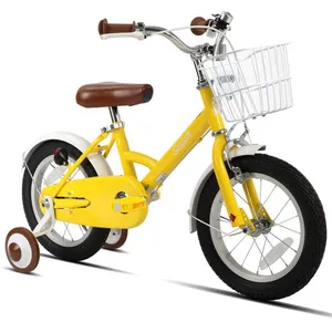 HILAND STITCH Vélo pour enfants de 16 pouces avec panier et double frein à main pour garçons et filles de 4 à 7 ans,JauneVendu parrakuten
