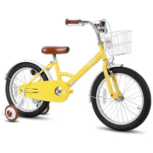 HILAND STITCH Vélo pour enfants de 18 pouces avec panier et double frein à main pour garçons et filles de 5 à 9 ans,JauneVendu parrakuten