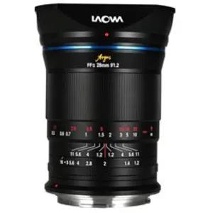 Comparateur de prix : Objectif hybride Laowa Argus 28mm f/1.2 FF noir pour Canon RF